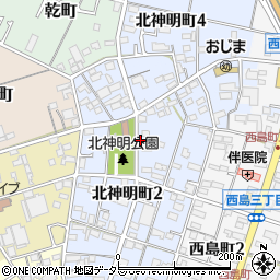 愛知県一宮市一宮神明東周辺の地図