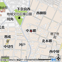 愛知県一宮市春明中本郷周辺の地図