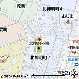 愛知県一宮市北神明町3丁目20周辺の地図