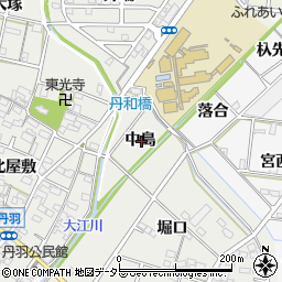 愛知県一宮市丹羽中島周辺の地図