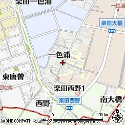 愛知県犬山市一色浦周辺の地図