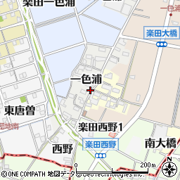 愛知県犬山市一色浦周辺の地図