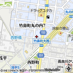 岐阜県羽島市竹鼻町丸の内7丁目3周辺の地図