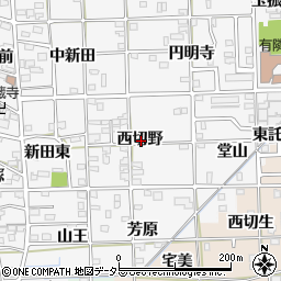 愛知県一宮市時之島西切野周辺の地図