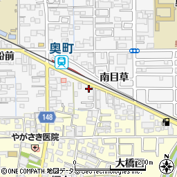 愛知県一宮市奥町（南目草）周辺の地図