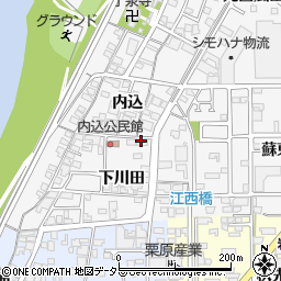 愛知県一宮市奥町内込95周辺の地図