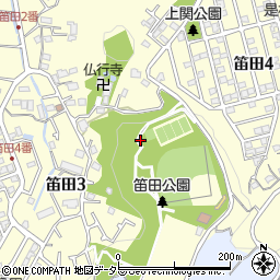 神奈川県鎌倉市笛田周辺の地図