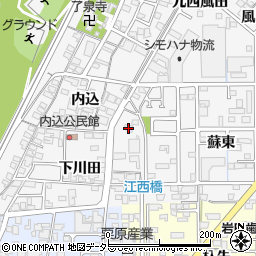愛知県一宮市奥町八西風田周辺の地図
