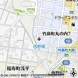 岐阜県羽島市竹鼻町丸の内7丁目32周辺の地図