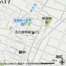 愛知県江南市安良町郷中16-3周辺の地図