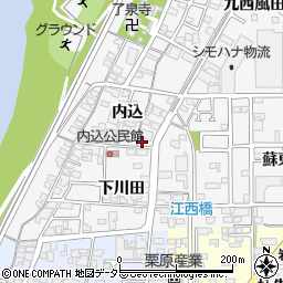 愛知県一宮市奥町内込94周辺の地図