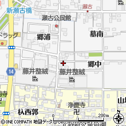 愛知県一宮市奥町郷中周辺の地図