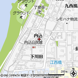 愛知県一宮市奥町内込73周辺の地図