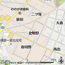 愛知県一宮市佐千原（北切野）周辺の地図