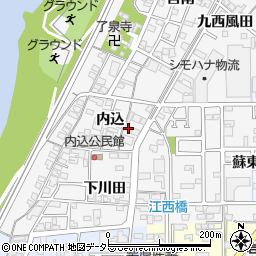 愛知県一宮市奥町内込45周辺の地図