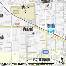 愛知県一宮市奥町貴船前周辺の地図