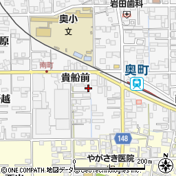 愛知県一宮市奥町（貴船前）周辺の地図