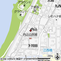 愛知県一宮市奥町内込92周辺の地図