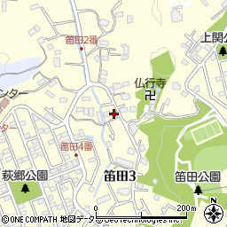 笛田町内會館周辺の地図