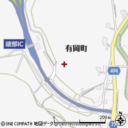 京都府綾部市有岡町檜山周辺の地図