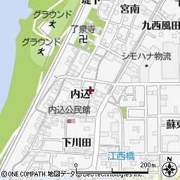 愛知県一宮市奥町内込47周辺の地図