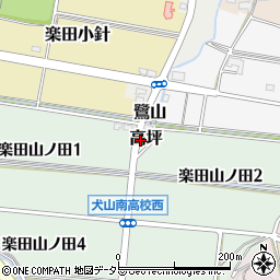 愛知県犬山市高坪周辺の地図