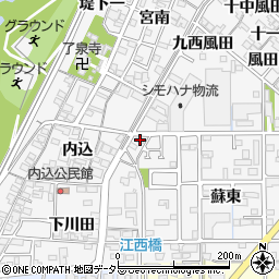 愛知県一宮市奥町八西風田1周辺の地図