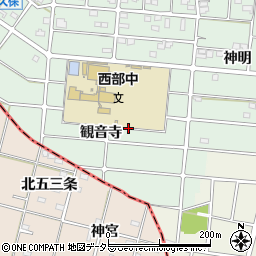 愛知県江南市上奈良町観音寺周辺の地図