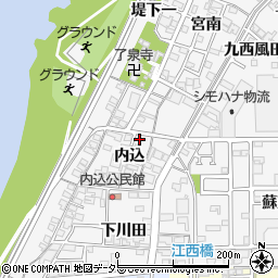 愛知県一宮市奥町（内込）周辺の地図