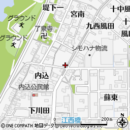 愛知県一宮市奥町内込41周辺の地図