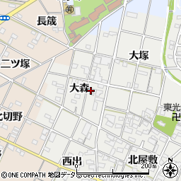 愛知県一宮市丹羽大森64周辺の地図