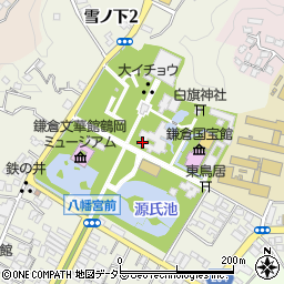 鶴岡八幡宮　駐車場周辺の地図