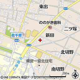 愛知県一宮市佐千原新田周辺の地図