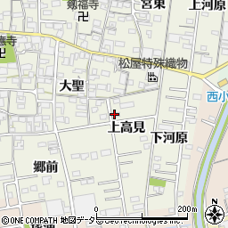 愛知県一宮市今伊勢町馬寄（上高見）周辺の地図