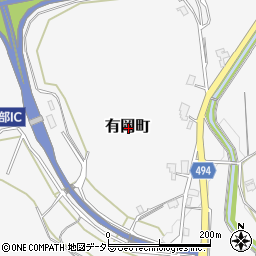 京都府綾部市有岡町周辺の地図