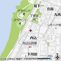 愛知県一宮市奥町内込59周辺の地図