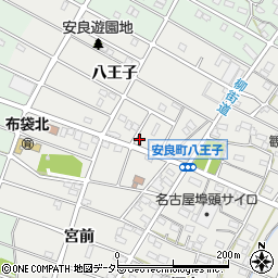 愛知県江南市安良町八王子206周辺の地図