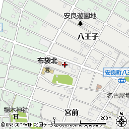 愛知県江南市安良町八王子120周辺の地図
