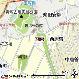 愛知県犬山市宮東周辺の地図