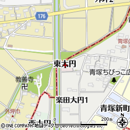 愛知県犬山市東大円周辺の地図
