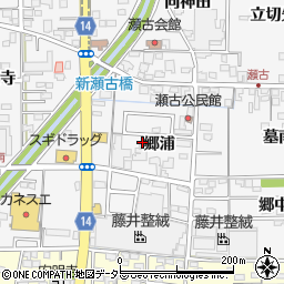 愛知県一宮市奥町郷浦周辺の地図
