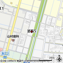 岐阜県大垣市釜笛5丁目周辺の地図