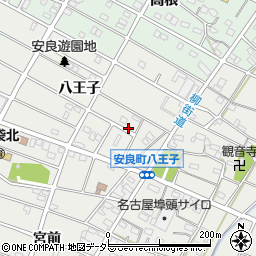 愛知県江南市安良町八王子188周辺の地図