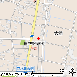 岐阜県羽島市正木町大浦22周辺の地図