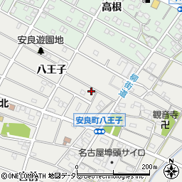 愛知県江南市安良町八王子185周辺の地図