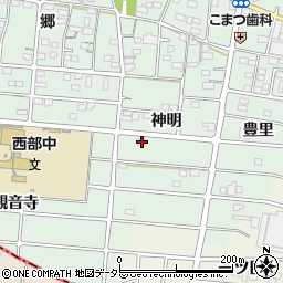 愛知県江南市上奈良町神明217周辺の地図