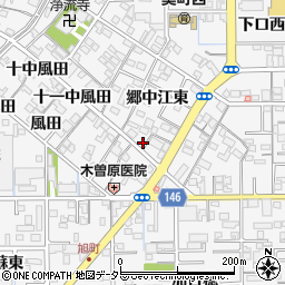 愛知県一宮市奥町郷中江東周辺の地図