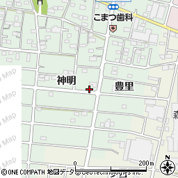 愛知県江南市上奈良町神明214周辺の地図