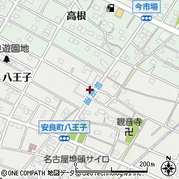 愛知県江南市安良町八王子168周辺の地図