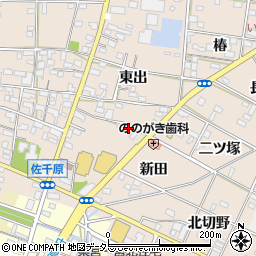 愛知県一宮市佐千原東出周辺の地図
